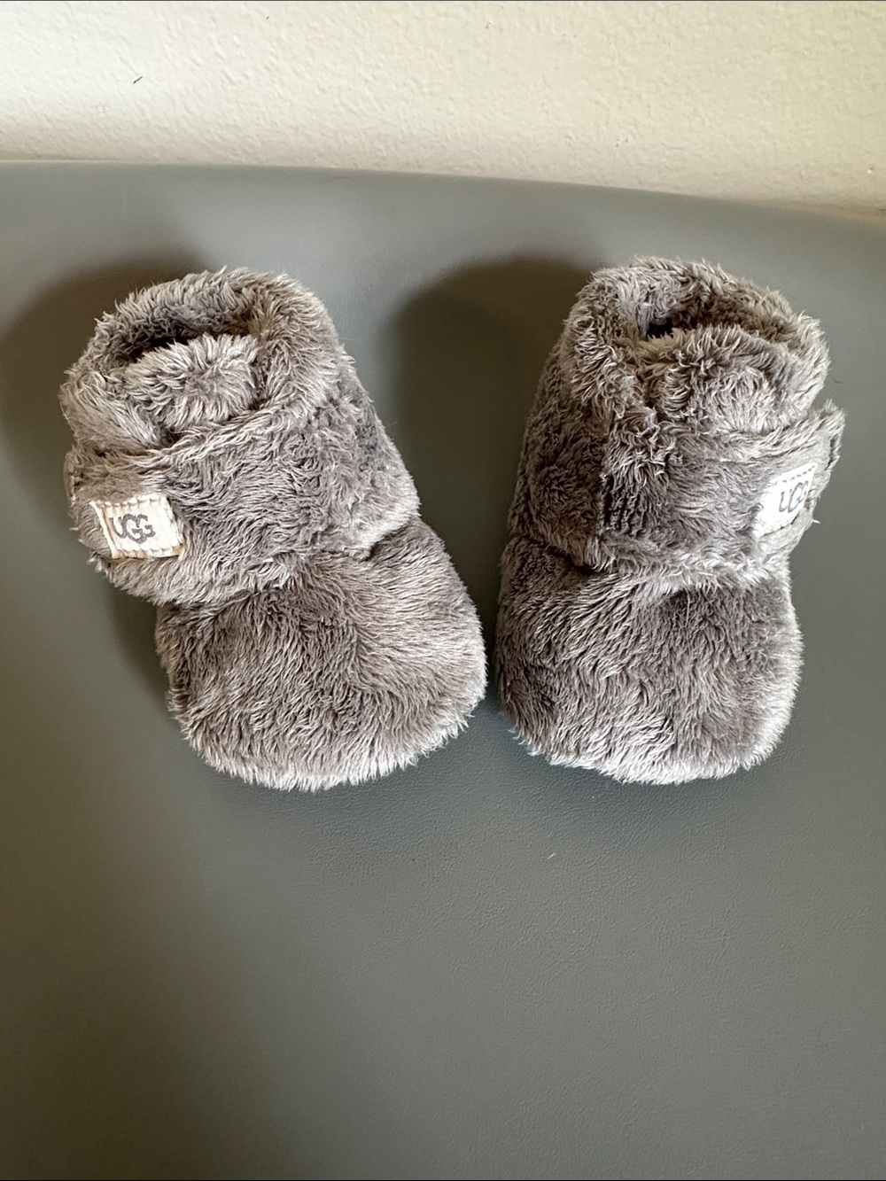 UGG Gray Plush Booties for Babies
